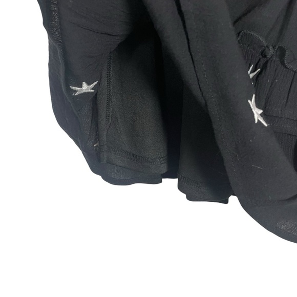 Storia Women’s Ruffle Tiered Embroidered Star Skirt in Black/White Size S - Picture 4 of 9